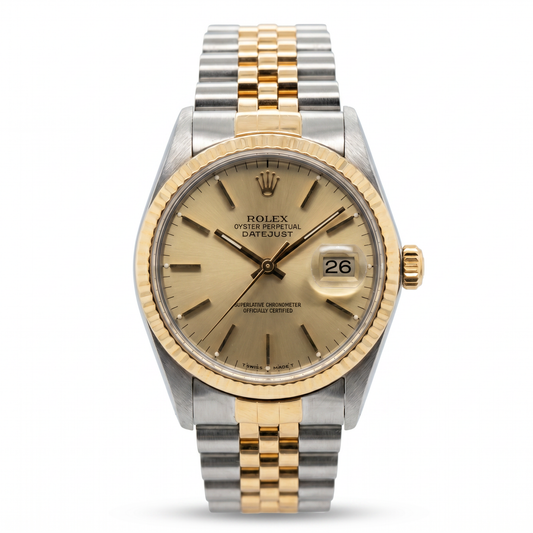 Vintage 1986 Rolex Datejust 36mm Steel & 18K Gold Watch