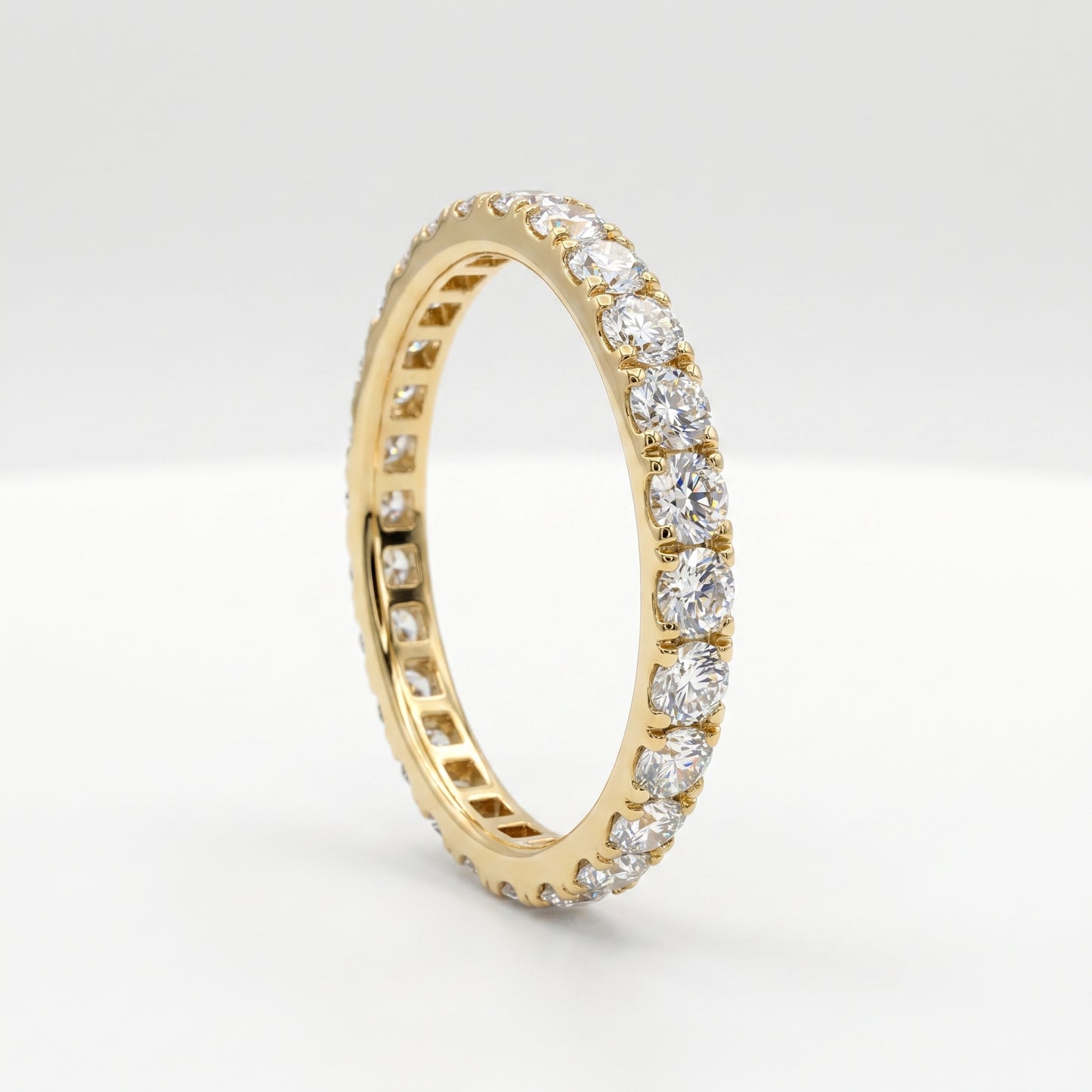 18K Yellow Gold Diamond Eternity Band Ring - 1.0ctw, Size 6