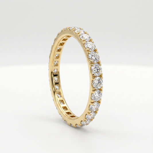 18K Yellow Gold Diamond Eternity Band Ring - 1.0ctw, Size 6