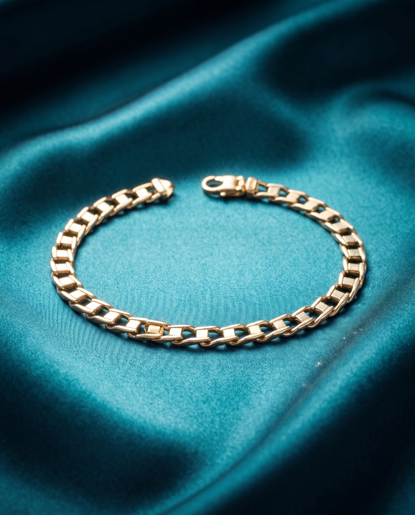 14K Yellow & White Gold Railroad Link Bracelet for Men - 8.25"