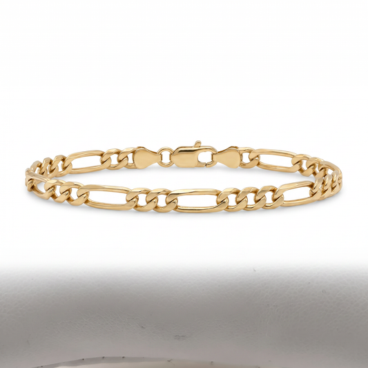 14K Yellow Gold Figaro Bracelet 5.2mm - 8.5 inches