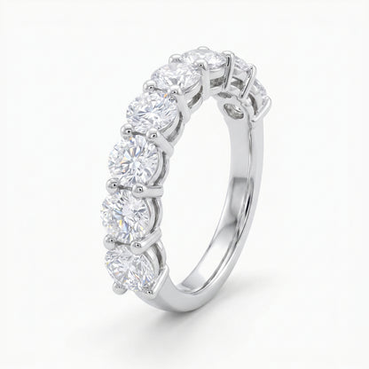 18K White Gold 1.64ct Diamond Wedding Band Ring Size 6.5