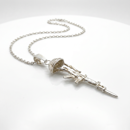 Sterling Silver Field Cross Pendant - Fallen Soldier Memorial