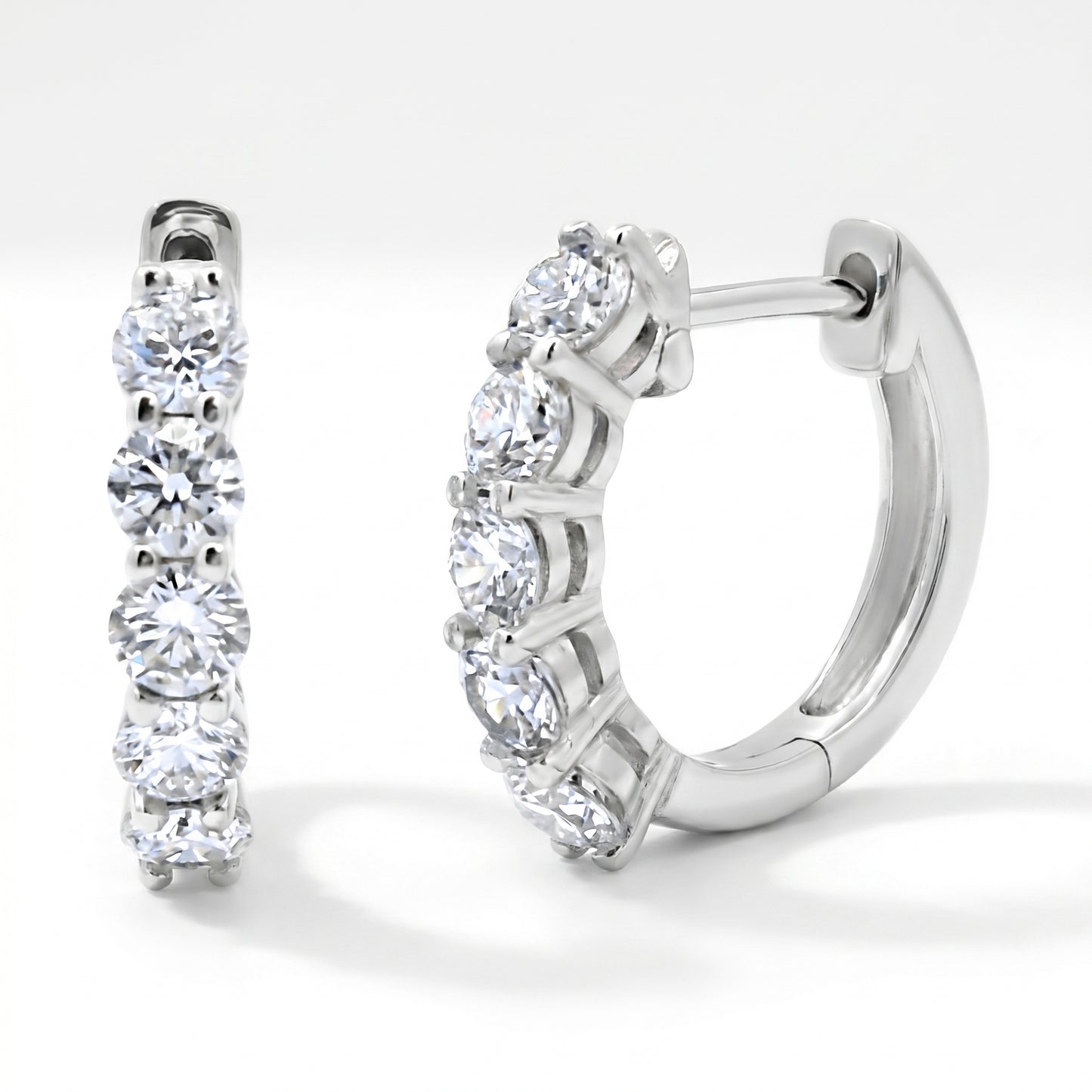 Sterling Silver Lab Grown Diamond Hoop Earrings 1.0ctw