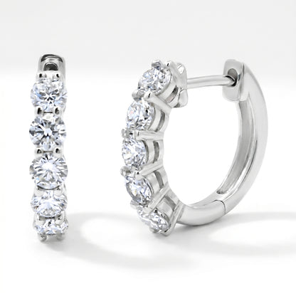 Sterling Silver Lab Grown Diamond Hoop Earrings 1.0ctw