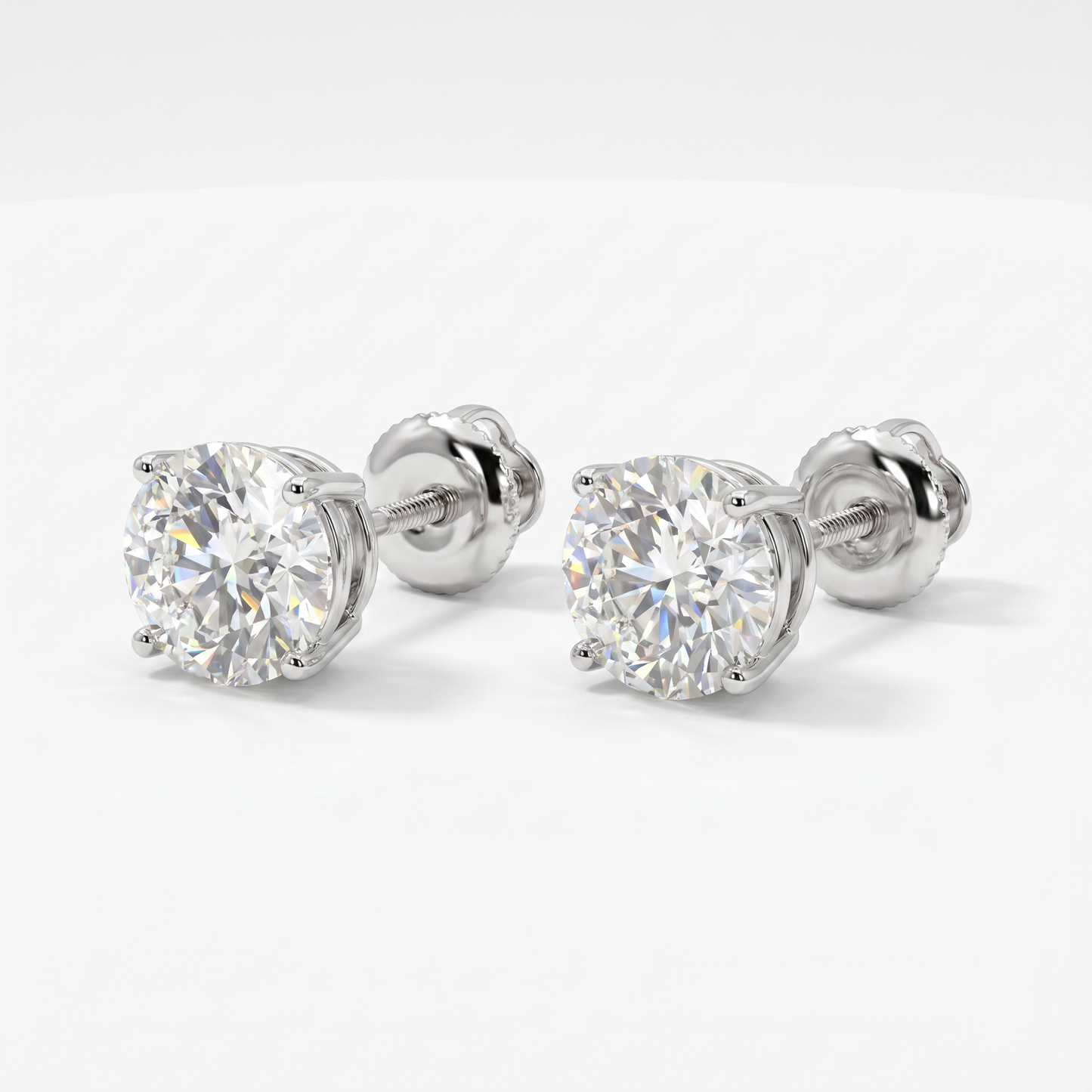 14K White Gold 3.0ctw Lab-Grown Diamond Stud Earrings
