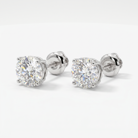 14K White Gold 3.0ctw Lab-Grown Diamond Stud Earrings