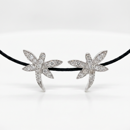 14K White Gold Diamond Dragonfly Earrings - 0.20ctw
