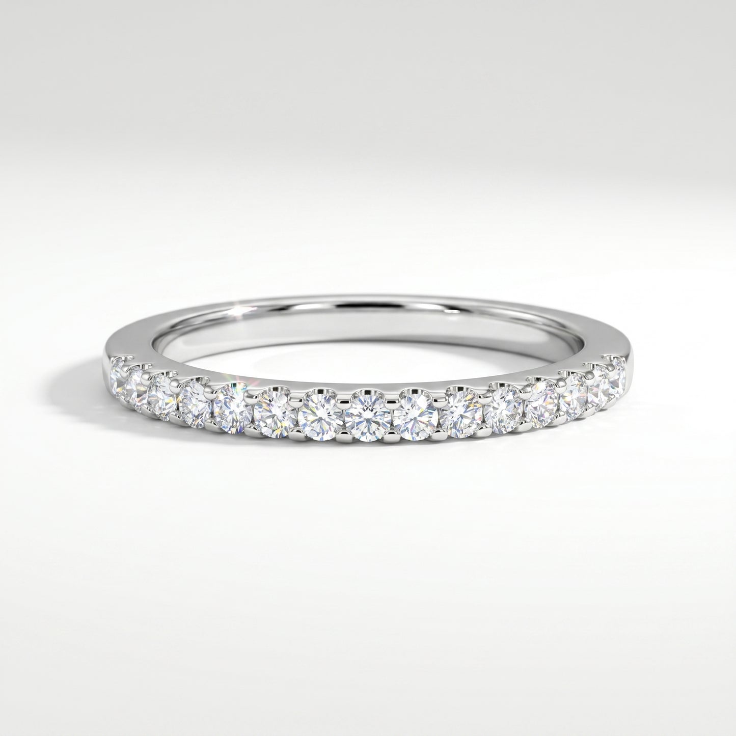 14K White Gold Diamond Wedding Band - 0.21ctw Round Brilliant