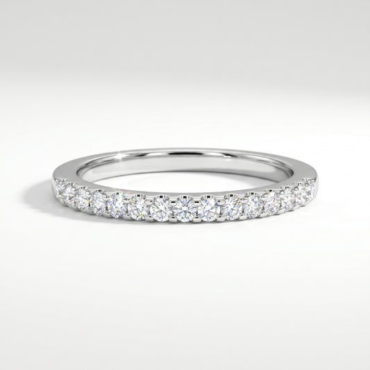 14K White Gold Diamond Wedding Band - 0.21ctw Round Brilliant