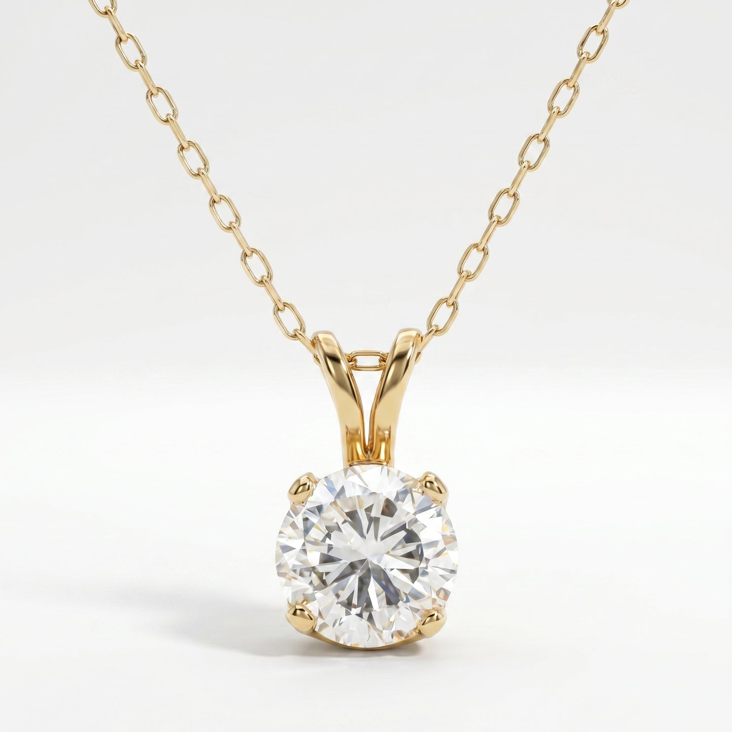 14K Yellow Gold 1.22ct Diamond Solitaire Pendant - Round Brilliant