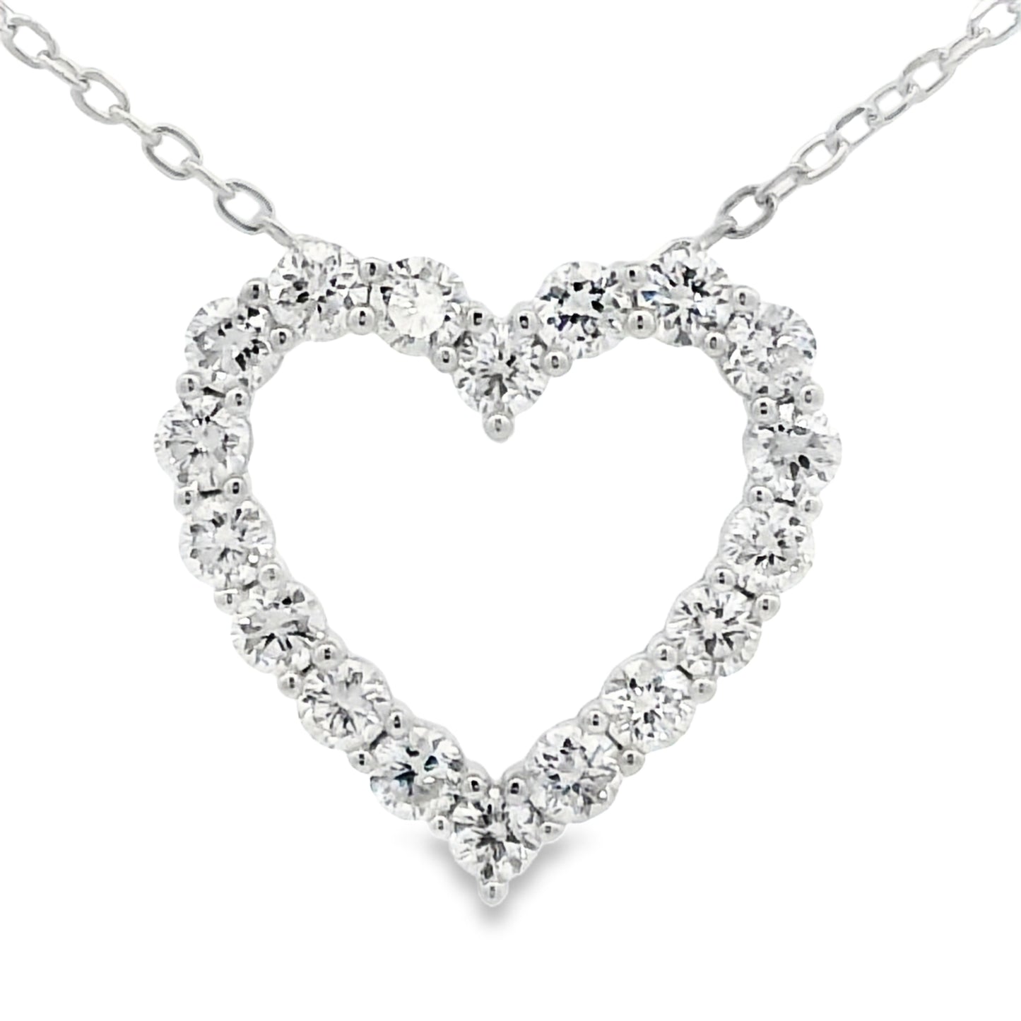 Sterling Silver Timeless Lab Grown Diamond Heart Pendant - 1.0ctw