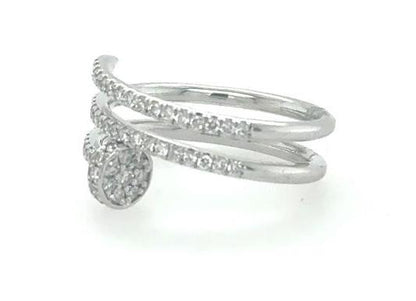 14K White Gold Diamond Wrap Around Nail Ring - 0.56ctw Size 6