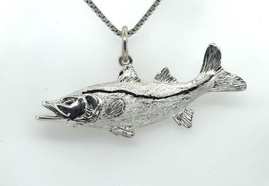 Sterling SIlver 3D Snook Pendant