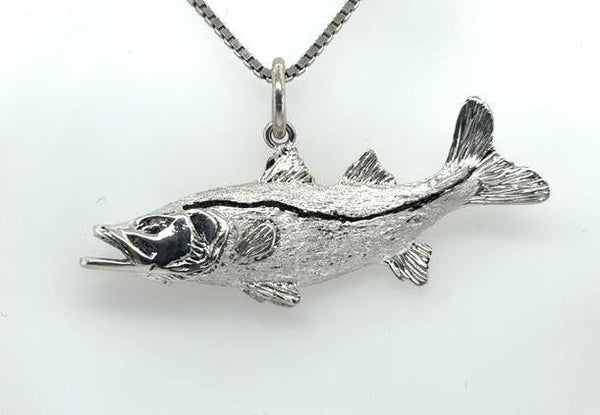 Sterling SIlver 3D Snook Pendant