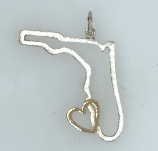 Sterling Silver & 14K Yellow Gold Florida Pendant #SWFLStrong