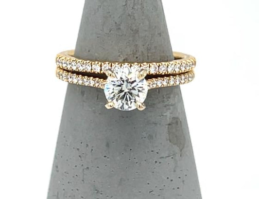 18K Yellow Gold Diamond Wedding Set