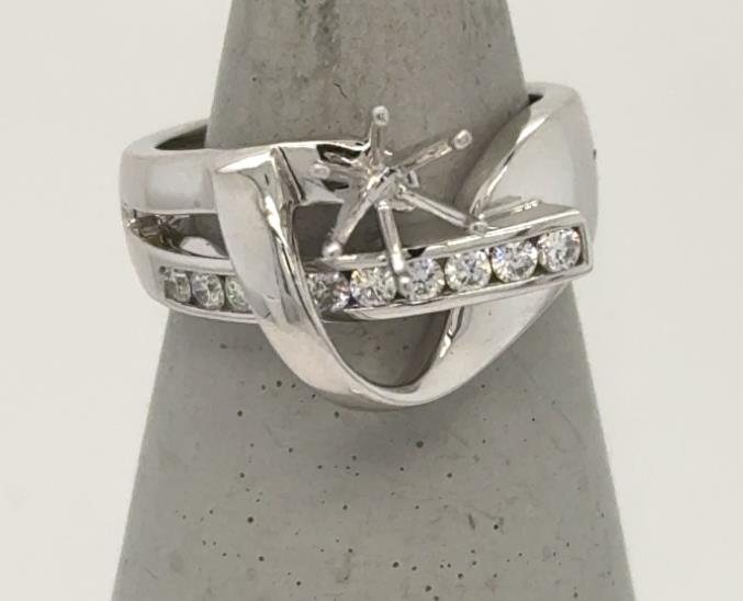 14K White Gold Diamond Semi-Mount