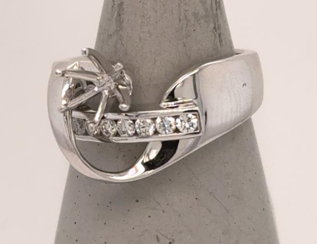 14K White Gold Diamond Semi-Mount