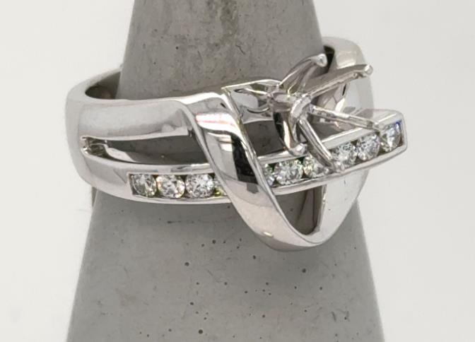 14K White Gold Diamond Semi-Mount