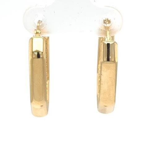 14K Yellow Gold Octagon Hoop Earrings