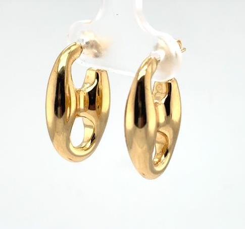 14K Yellow Gold Mariner Link Earrings