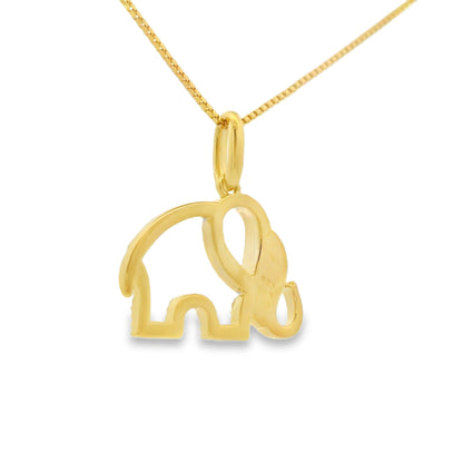 Sterling Silver Vermeil Lab Grown Diamond Elephant Pendant