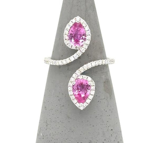 18K White Gold Pink Diamond Pendant