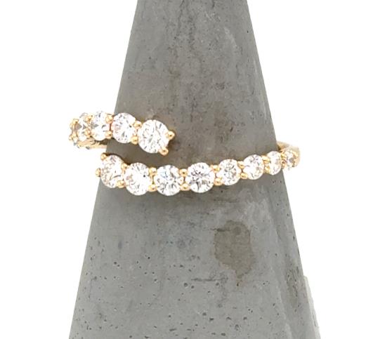 14K Yellow Gold Diamond Bypass Ring