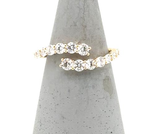 14K Yellow Gold Diamond Bypass Ring