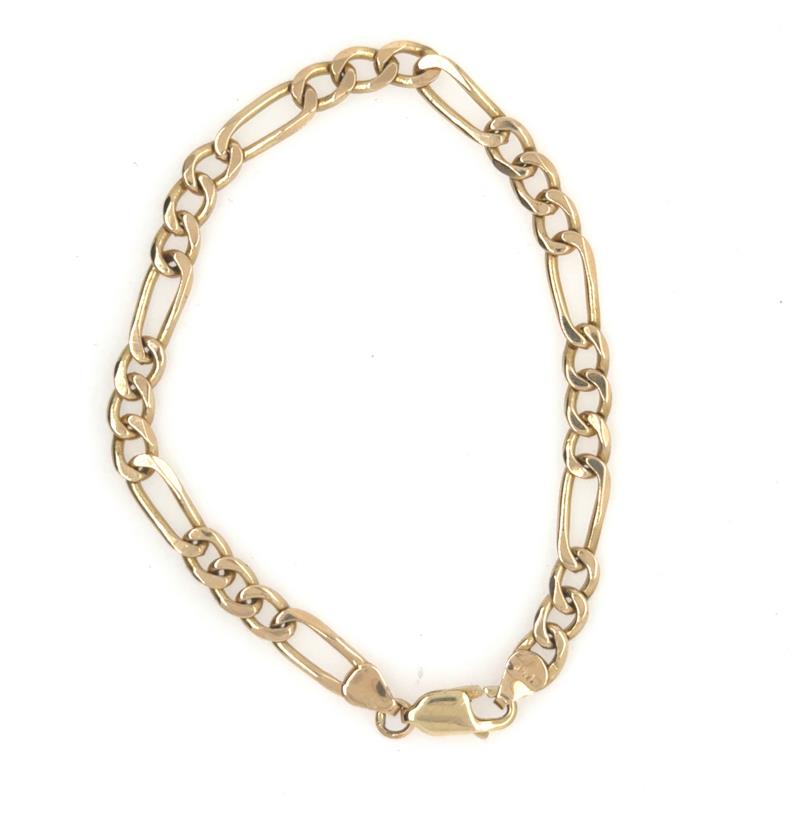 14K Yellow Gold Figaro Bracelet