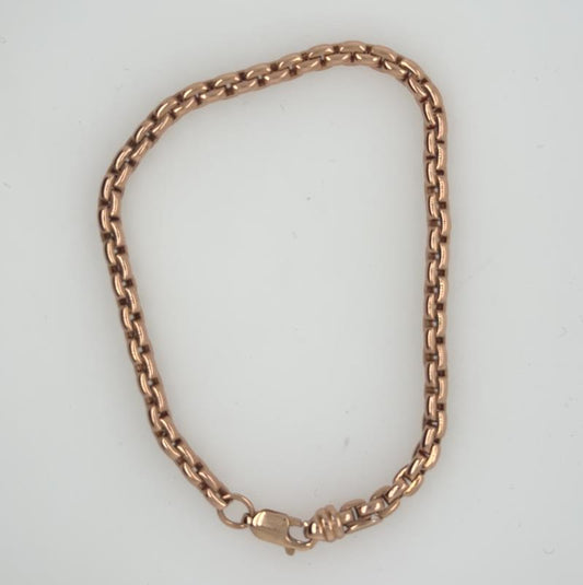 14K Rose Gold Cable Link Bracelet