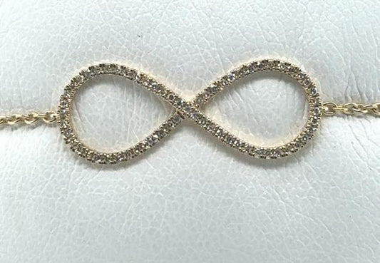 14K Diamond Infinity Bracelet