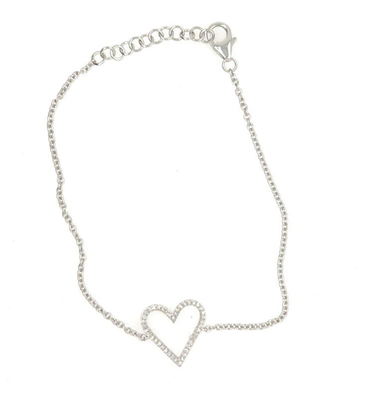 14K DOOR BUSTER Petite Diamond Heart Bracelet