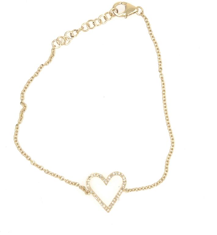 14K DOOR BUSTER Petite Diamond Heart Bracelet