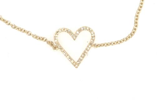 14K DOOR BUSTER Petite Diamond Heart Bracelet