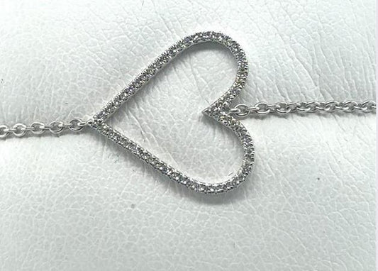 14K Petite Diamond Heart Bracelet
