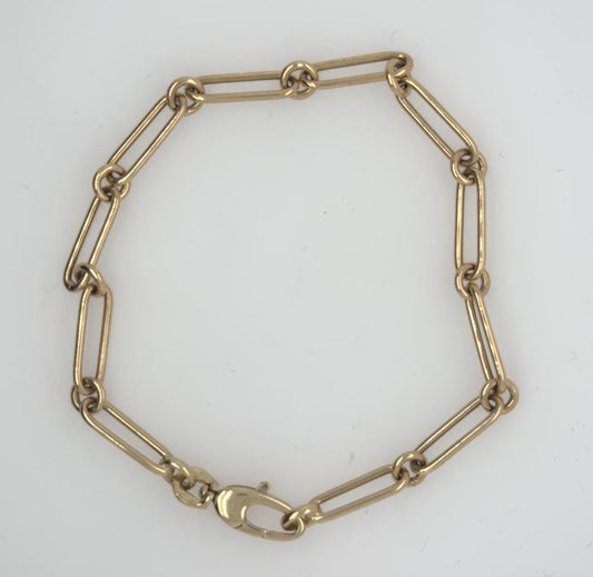 14K Yellow Gold Paperclip Bracelet