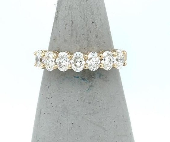 14K Yellow Gold Oval Diamond Wedding Band - 1.32ctw