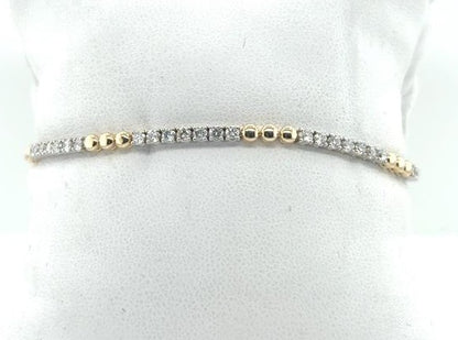 14K White & Yellow Gold Diamond Tennis Bracelet - 1.85ctw