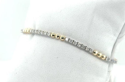 14K White & Yellow Gold Diamond Tennis Bracelet - 1.85ctw