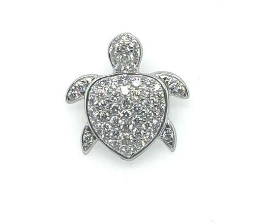 14K Yellow Gold Diamond Turtle Pendant