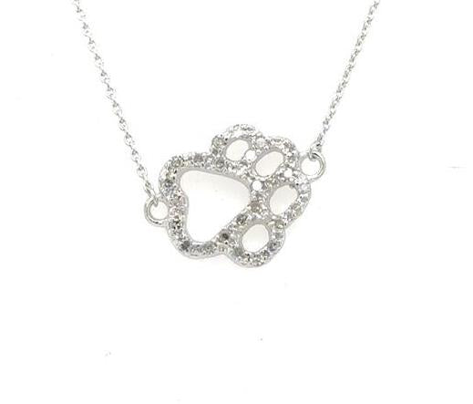 14K Diamond Dog Paw Pendant