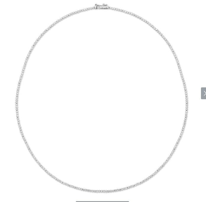 14K White Gole Petite Diamond Tennis Necklace