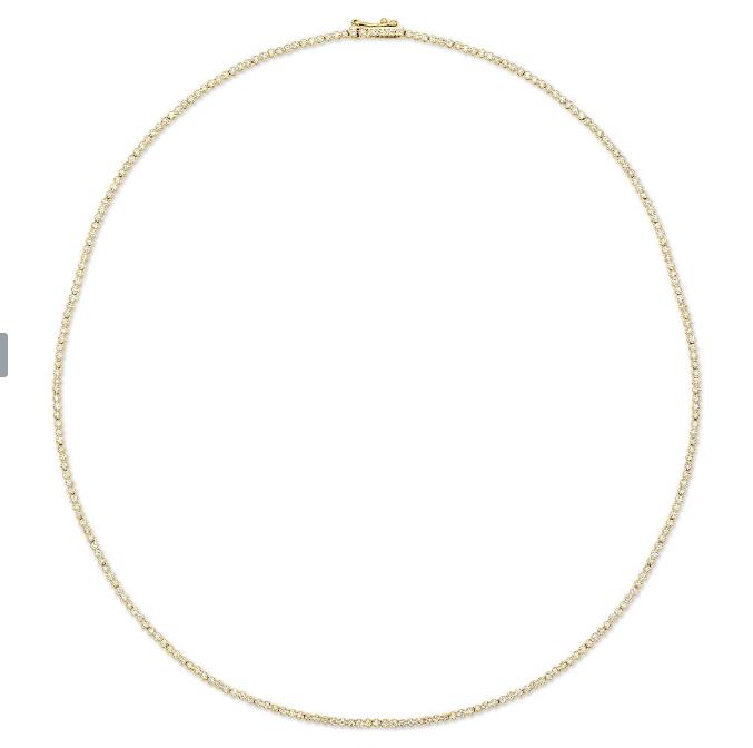 14K Yellow Gold Petite Diamond Tennis Necklace