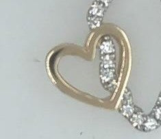 14K White Gold Diamond Florida #SWFLStrong Pendant with Yellow Gold Heart
