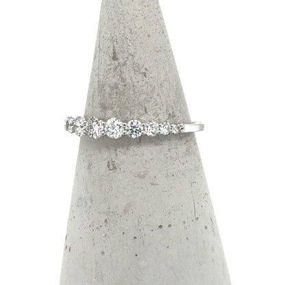 14K White Gold Graduated Diamond Wedding Band - 0.64ctw