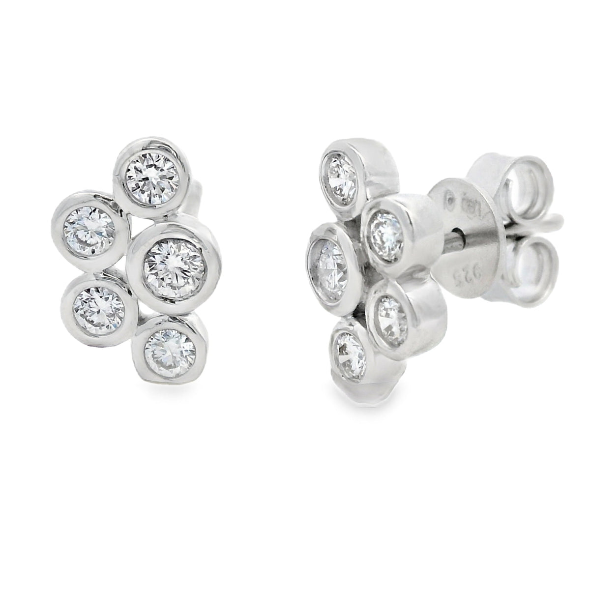 Sterling Silver Lab Grown Diamond Stud Earrings 0.50ctw