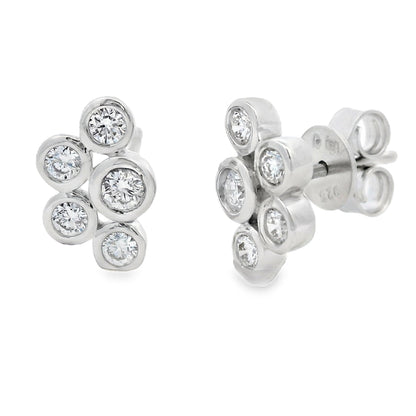 Sterling Silver Lab Grown Diamond Stud Earrings 0.50ctw