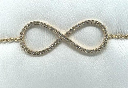 14K Gold Diamond Infinity Symbol Bracelet for Women